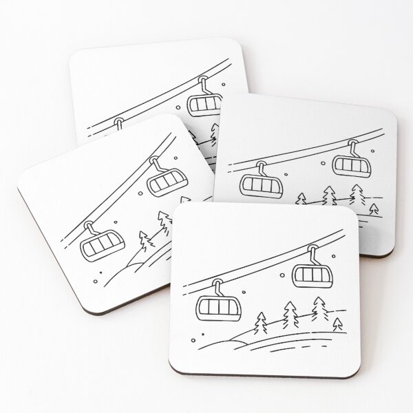 Item preview, Ski lift carrying people up a snowy mountain slope designed and sold by rasagamastore.