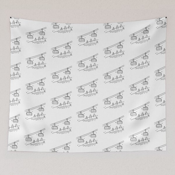 Item preview, Ski lift carrying people up a snowy mountain slope designed and sold by rasagamastore.