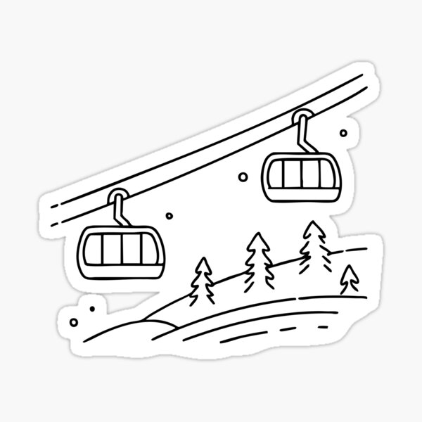 Item preview, Ski lift carrying people up a snowy mountain slope designed and sold by rasagamastore.