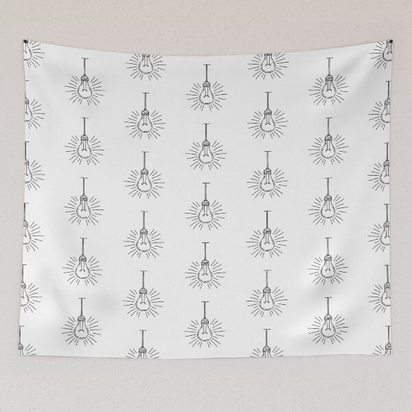 Item preview, Glowing light bulb hanging from the ceiling with a simple cord designed and sold by rasagamastore.
