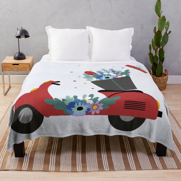 Item preview, Illustration with Retro Scooter and Flowers designed and sold by AlginaPugachova.