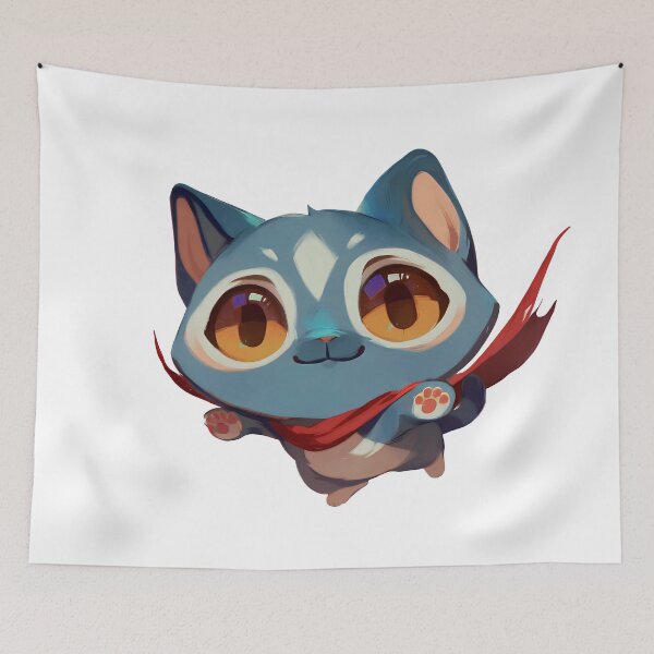 Item preview, Superhero Cat – Cute Flying Kitten with Red Cape designed and sold by GeminiDaydreamer.