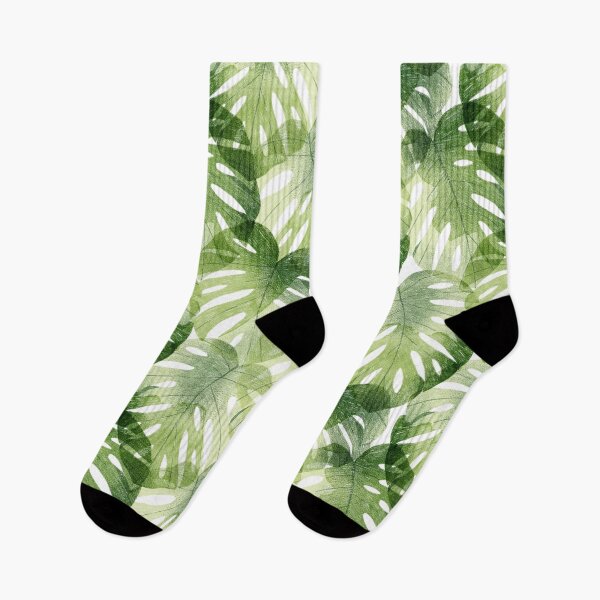 Item preview, Green monstera leaves pattern. Watercolor and pencil drawing, botanical illustration designed and sold by helga-wigandt.
