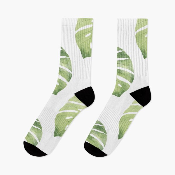 Item preview, Green monstera leaves pattern. Watercolor and pencil drawing, botanical illustration designed and sold by helga-wigandt.