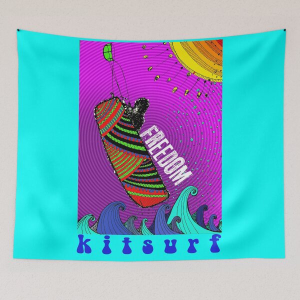Item preview, Kitesurfing, extreme sports at sea in full color. Freedom designed and sold by YaninaArcoiris.