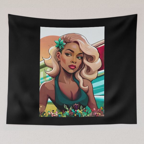 Item preview, Glam Girl Bleached Teal Fashion Woman Empowerment Power  designed and sold by Melan Designs.