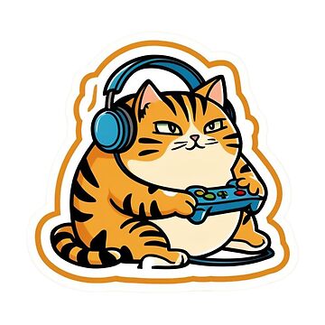 Imagen de la obra Lindo gato jugador de Cute World
