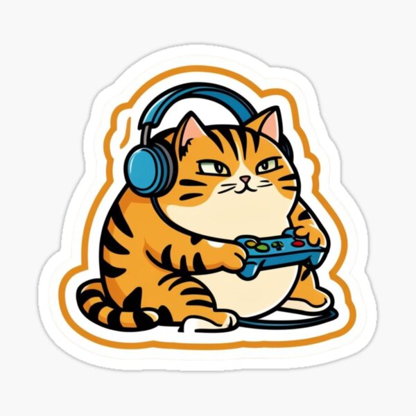 Aperçu de l'œuvre Chat gamer mignon créée et vendue par Cute World.