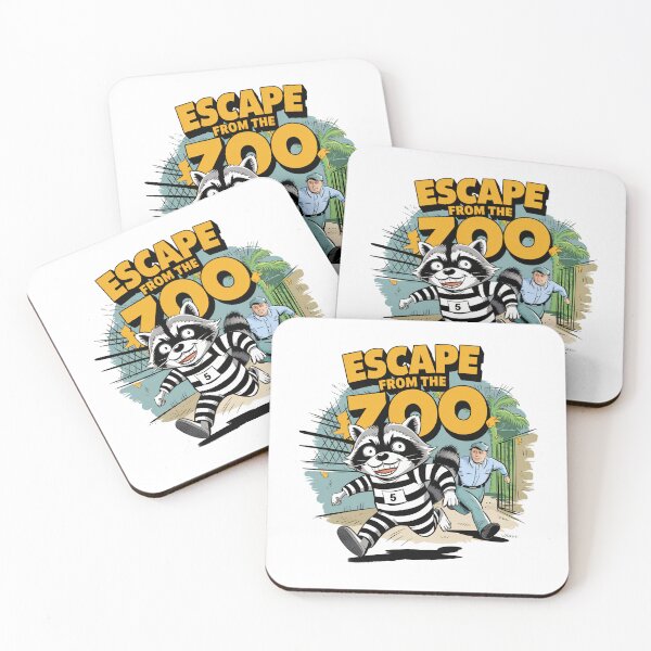 Item preview, Funny Raccoon Escape from the Zoo Cartoon Humor designed and sold by Trend Pixel Co..