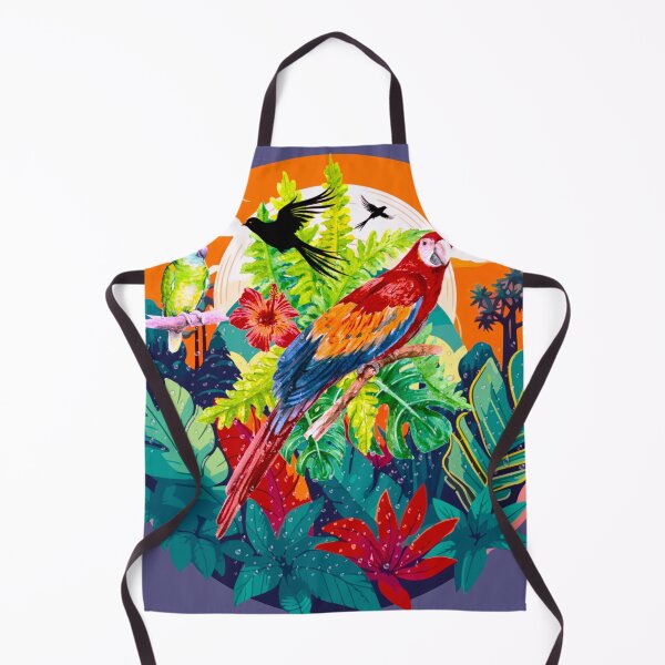 Item preview, Tropical Birds and Lush Jungle Foliage" designed and sold by Graphollio-shop.