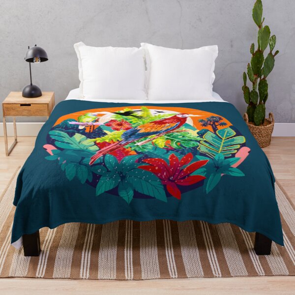 Item preview, Tropical Birds and Lush Jungle Foliage" designed and sold by Graphollio-shop.