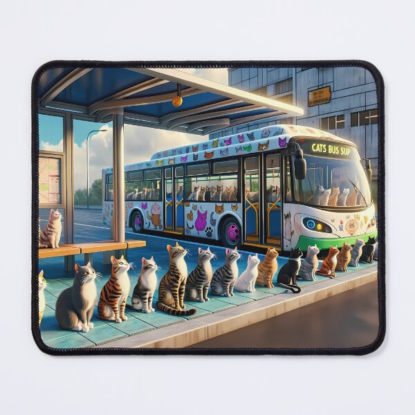 Item preview, Cat Bus Stop designed and sold by CreativeGorillas.