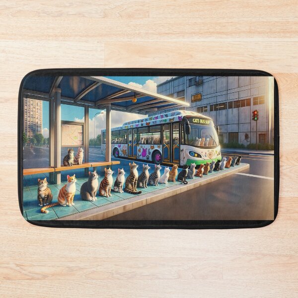 Item preview, Cat Bus Stop designed and sold by CreativeGorillas.