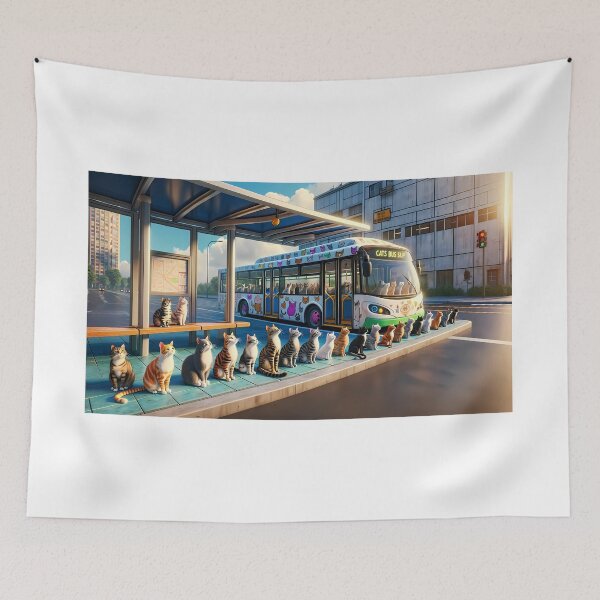 Item preview, Cat Bus Stop designed and sold by CreativeGorillas.