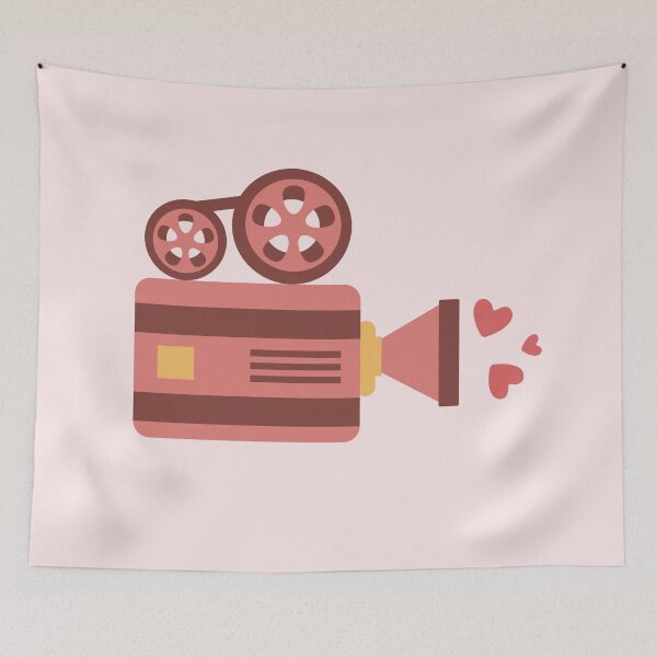 Item preview, Flat Design Illustration with Video Camera at Love	 designed and sold by AlginaPugachova.