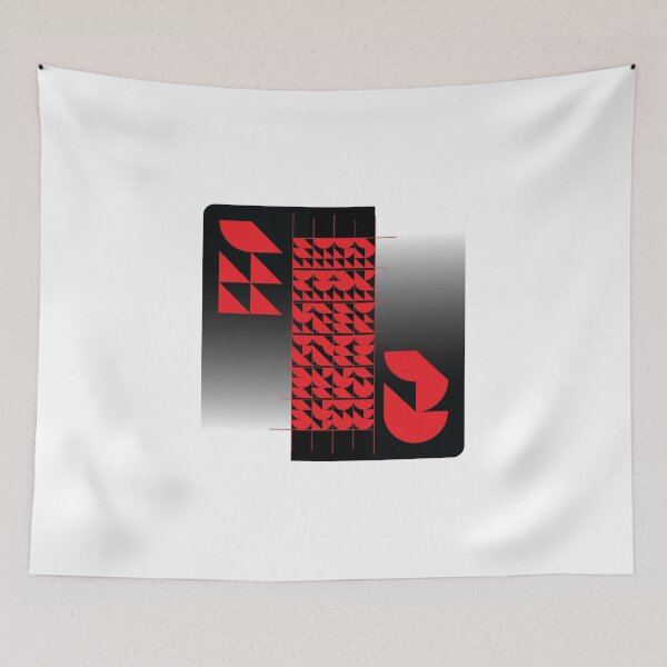 Item preview, Abstracted Braille in red with lines designed and sold by Ben-Schaal.