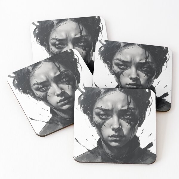 Item preview, Ink Portrait with Flowing Hair designed and sold by SuperNerdStore.