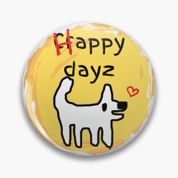 Item preview, Crappy Dog swirly sticker - happy days - love designed and sold by TheRubberOnion.