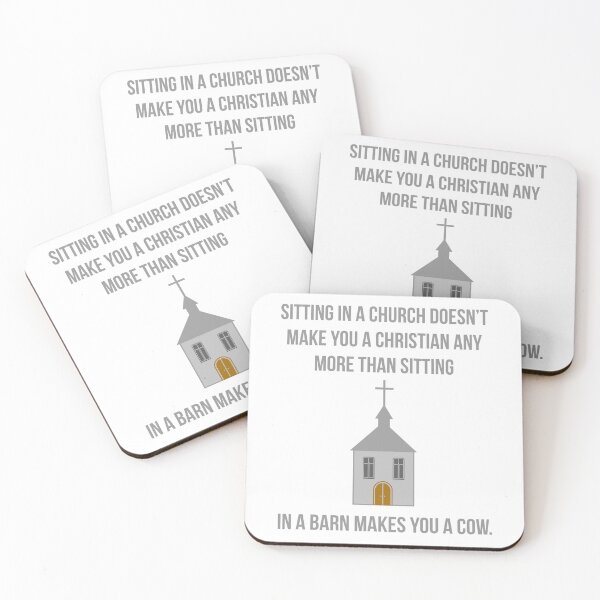 Item preview, Sitting in church doesn’t make you Christian, religious hypocrisy design   designed and sold by Rachel the Artist .