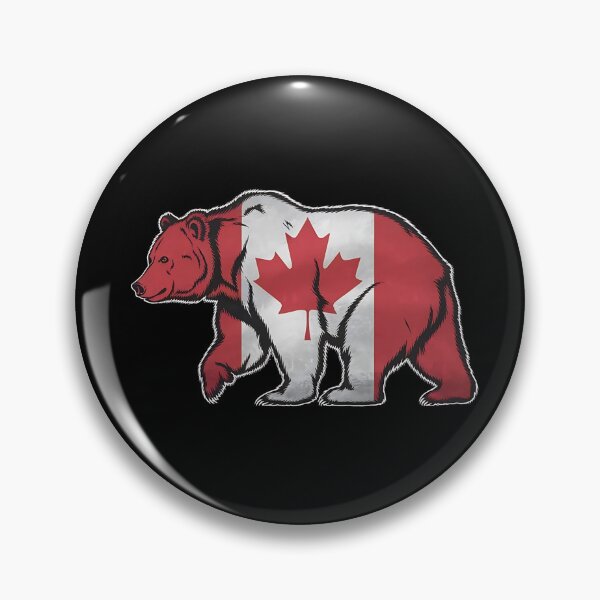 Item preview,  Maple Leaf Patriotic Grizzly Bear Canada Flag - Elbows up  designed and sold by Smix Pixels.