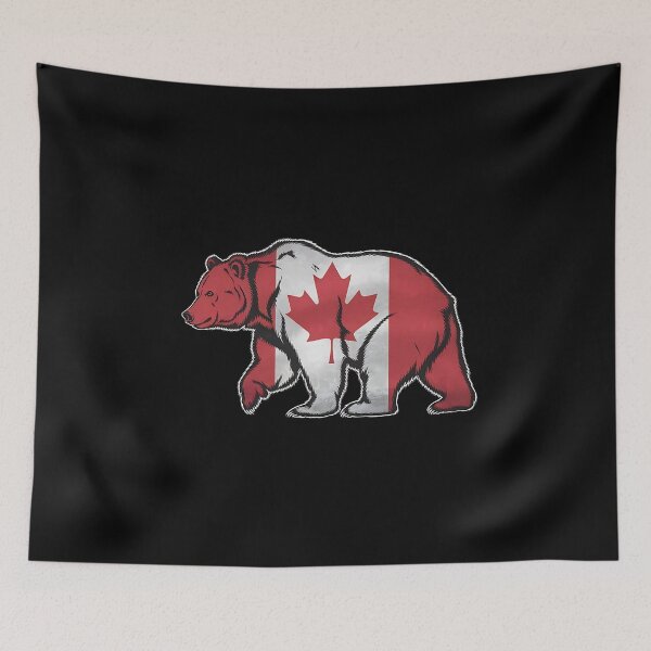 Item preview,  Maple Leaf Patriotic Grizzly Bear Canada Flag - Elbows up  designed and sold by Smix Pixels.