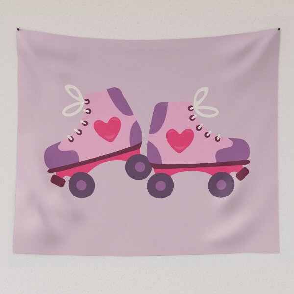 Item preview, Illustration with Roller Skates and Heart Pattern	 designed and sold by AlginaPugachova.