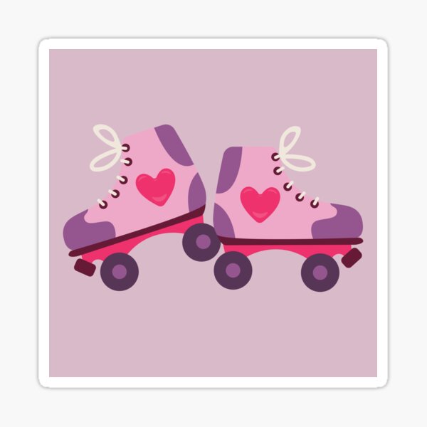 Item preview, Illustration with Roller Skates and Heart Pattern	 designed and sold by AlginaPugachova.