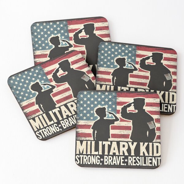 Item preview,  Military Kid day Strong, Brave, Resilient, american day designed and sold by Wear Sculpt.