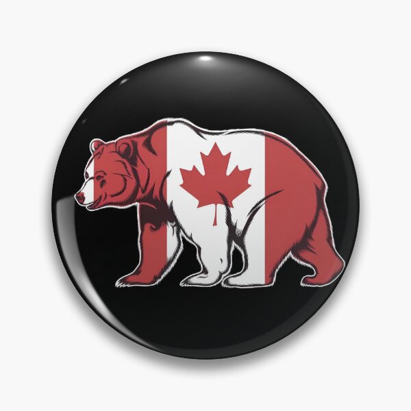 Item preview,  Maple Leaf Patriotic Grizzly Bear Canada Flag - Elbows up  designed and sold by Smix Pixels.