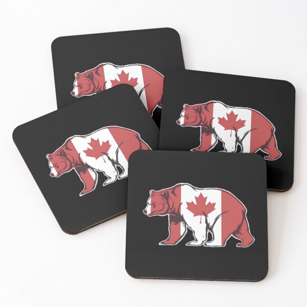 Item preview,  Maple Leaf Patriotic Grizzly Bear Canada Flag - Elbows up  designed and sold by Smix Pixels.