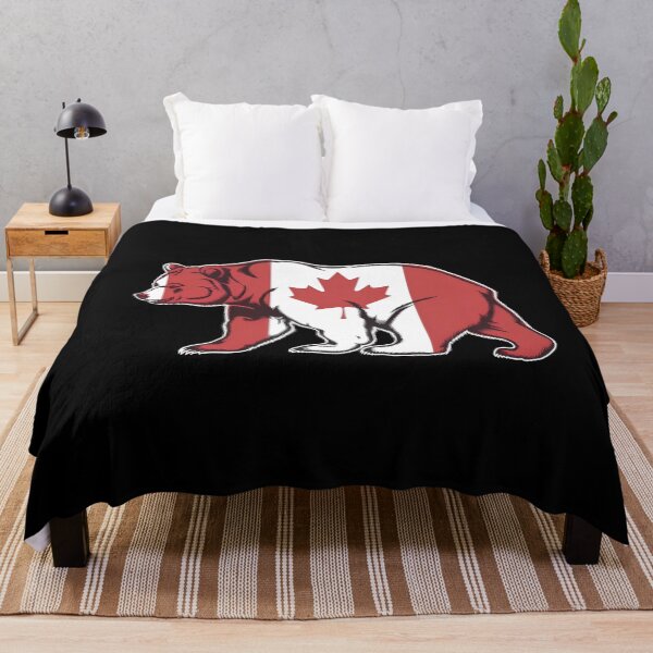Item preview,  Maple Leaf Patriotic Grizzly Bear Canada Flag - Elbows up  designed and sold by Smix Pixels.