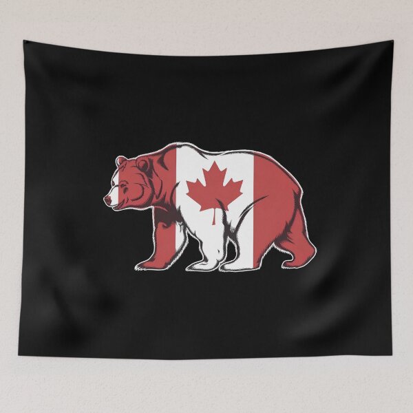 Item preview,  Maple Leaf Patriotic Grizzly Bear Canada Flag - Elbows up  designed and sold by Smix Pixels.