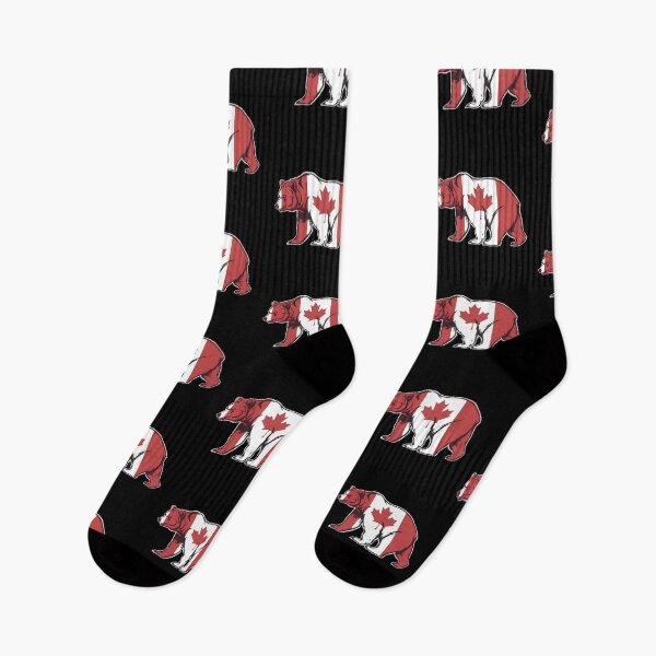 Item preview,  Maple Leaf Patriotic Grizzly Bear Canada Flag - Elbows up  designed and sold by Smix Pixels.