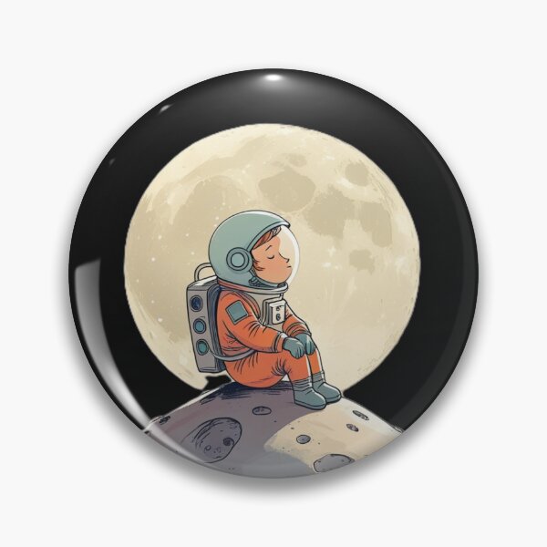 Artikelvorschau, Kontemplativer Astronaut auf dem Mond entworfen und verkauft von SuperNerdStore.