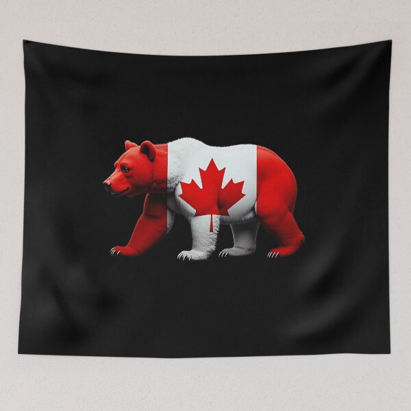 Item preview, Maple Leaf Patriotic Grizzly Bear Canada Flag - Elbows up  designed and sold by Smix Pixels.