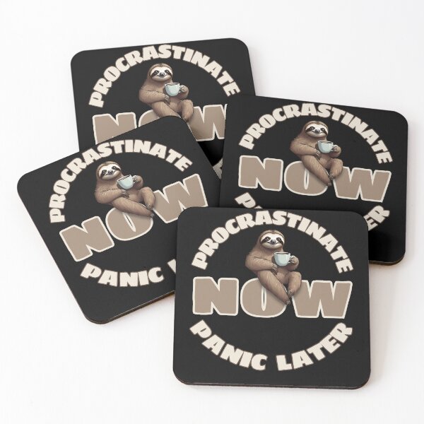 Item preview, Procrastinate Now, Panic Later – Funny Sloth Coffee Lover designed and sold by MixedVibes Co..