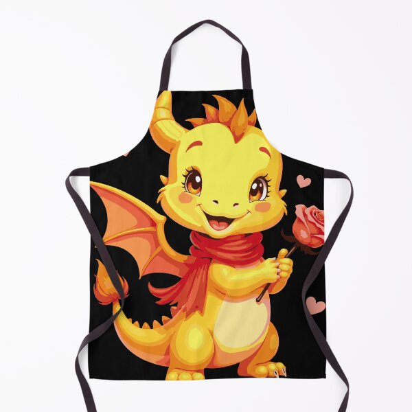 Item preview, Adorable Yellow Dragon Holding a Rose designed and sold by Bebrowny.
