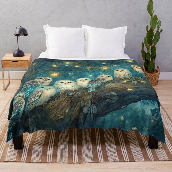 Item preview, The Silent Watchers: Owls of the Starlit Canopy designed and sold by SporeandCanvas.