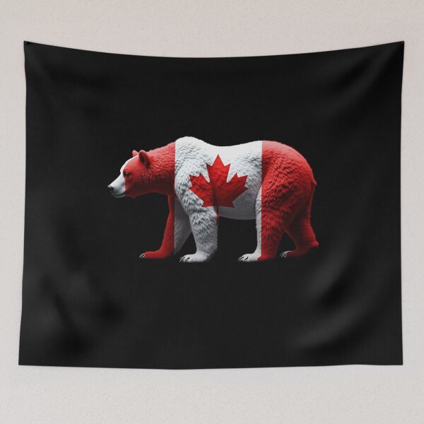 Item preview, Maple Leaf Patriotic Grizzly Bear Canada Flag - Elbows up  designed and sold by Smix Pixels.