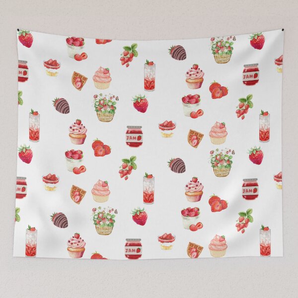 Item preview, Watercolor Strawberry Lover Collage  designed and sold by silviaol.