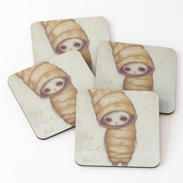 Item preview, Le Croissant Triste The Sad Croissant Whimsical Food Art designed and sold by DreamSculptress.