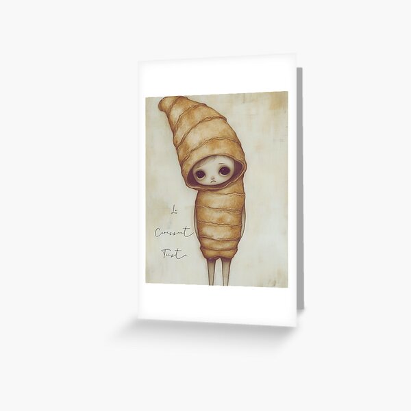 Item preview, Le Croissant Triste The Sad Croissant Whimsical Food Art designed and sold by DreamSculptress.