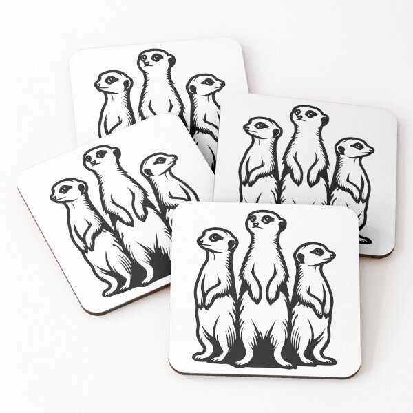 Item preview, Meerkat Trio Standing on Lookout designed and sold by theartfulaspie.