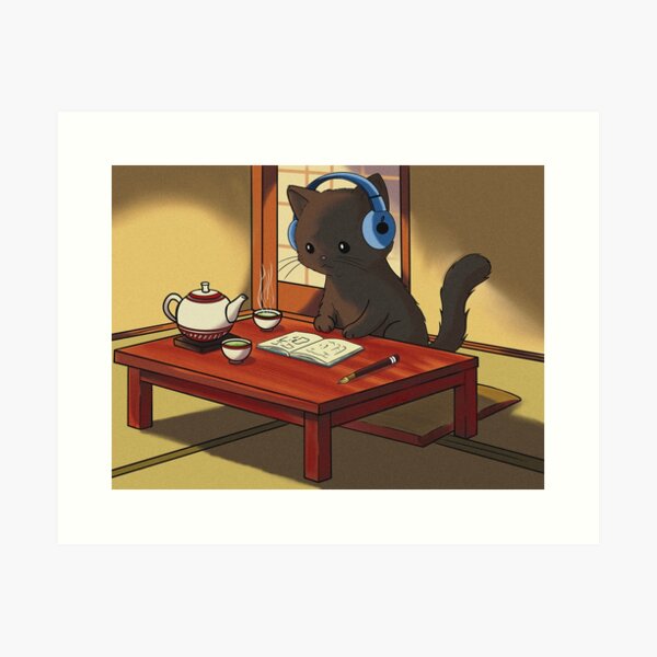 Artikel-Vorschau von Japanische Katze hört Musik, designt und verkauft von Dothestarkman.