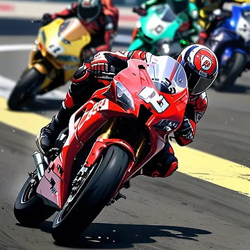 Artwork thumbnail, Red Superbike Racetrack Grid Racing Graphic Rider Shot by Moto Graphix