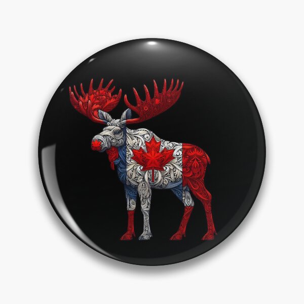 Item preview, Maple Leaf Patriotic Moose  Canada Flag - Elbows up  designed and sold by Smix Pixels.
