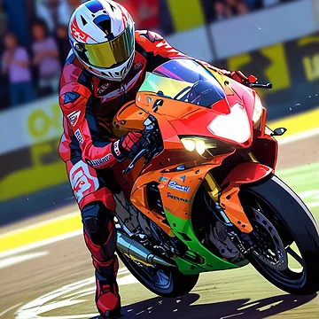 Artwork thumbnail, Leg Dangle Superbike Racetrack Grid Racing Graphic Rider by Moto Graphix