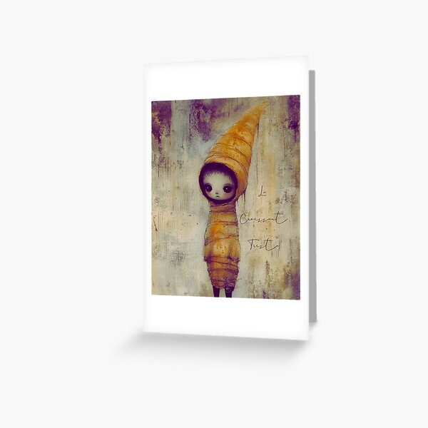 Item preview, Le Croissant Triste The Sad Croissant Whimsical Food Art designed and sold by DreamSculptress.
