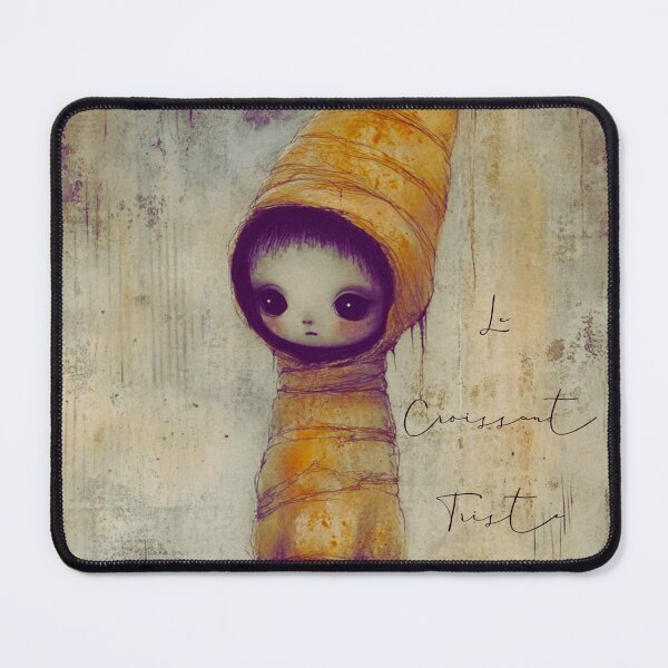 Item preview, Le Croissant Triste The Sad Croissant Whimsical Food Art designed and sold by DreamSculptress.