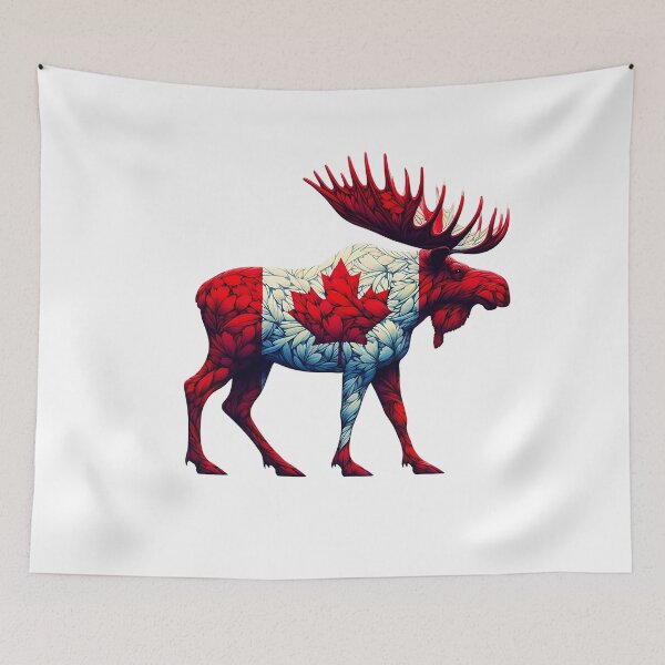 Item preview,  Maple Leaf Patriotic Moose Canadian Flag -  Canada Proud  designed and sold by Smix Pixels.